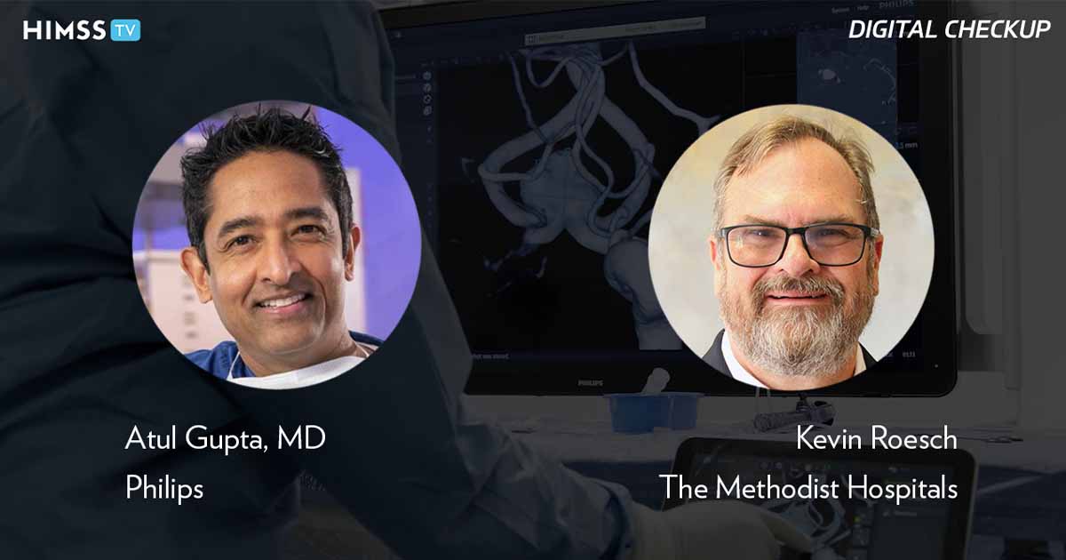 Dr. Atul Gupta, Philips, and Kevin Roesch, Methodist Hospitals_Footage and image-guided therapy Photo courtesy of Philips