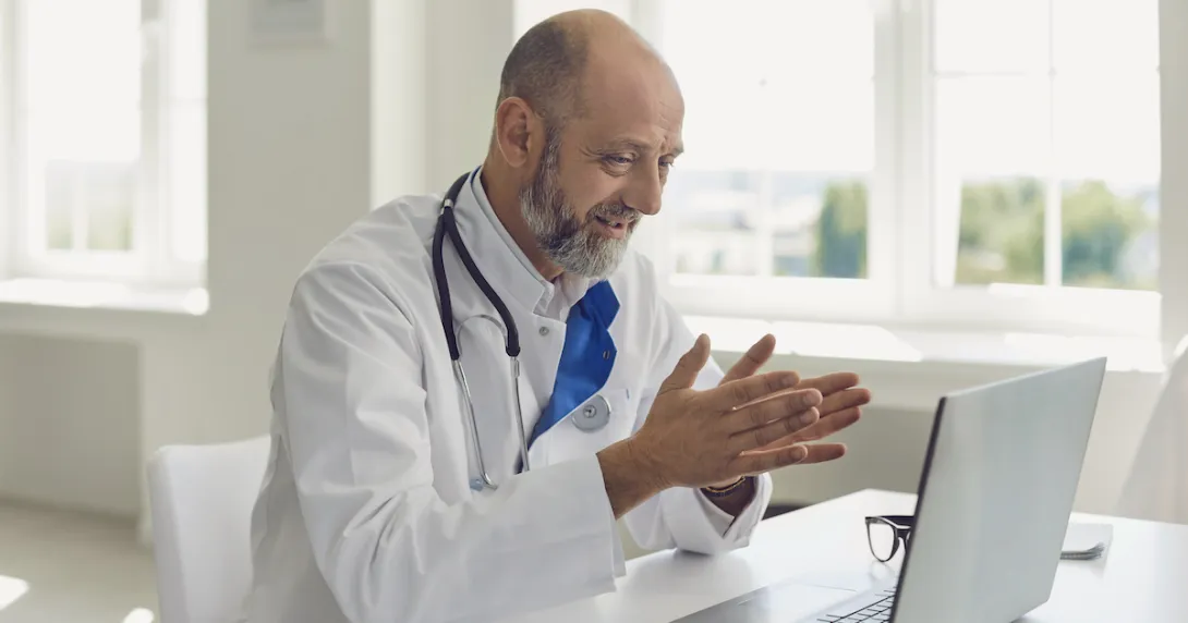   Healthcare provider on a computer